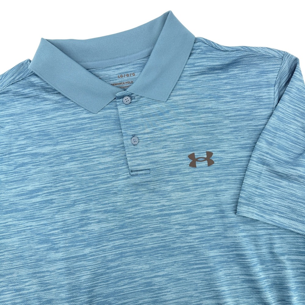 Under Armour Performance Golf Polo Mens Large Excellent Space Dye‎ Dark Teal